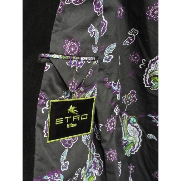 ETRO Velvet Velour Dark Brown Single Button Jacket Size 52 Length 30" Chest 38" - Picture 6 of 7